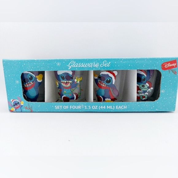 Set of 4 1.5oz Disney Christmas Stitch Shot Glass Drinkware Set - Picture 1 of 6